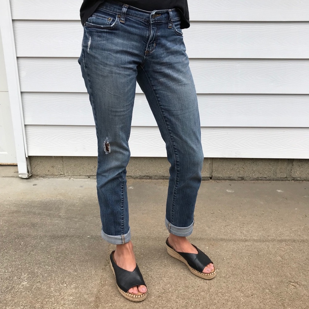 Banana Republic Distressed Straight Leg Jeans